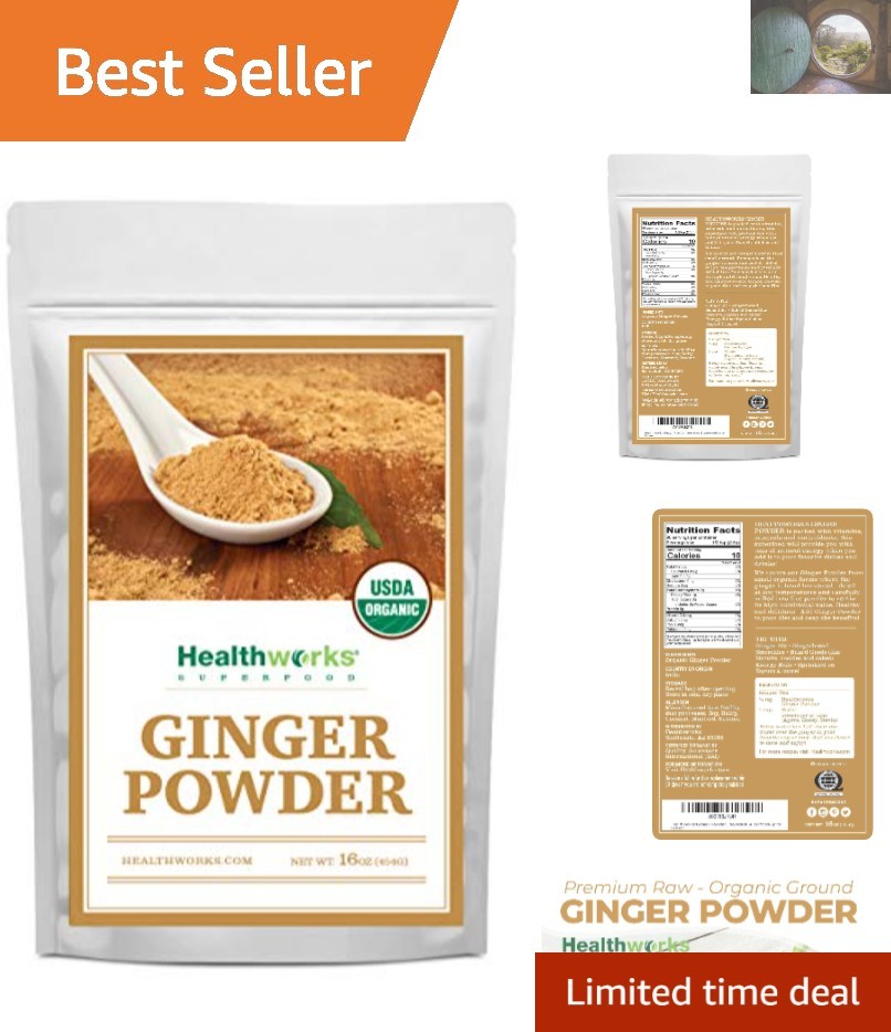 Organic Ginger Powder 16 Oz – Pure, Non-GMO, Allergen-Free Superfood Spice