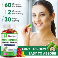 Soursop Graviola Gummies 2300mg – Antioxidant, Immune Support Graviola Soursop