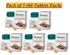 🌿 Himalaya Ashvagandha | Pack of 5 | 60 Tablets Each |Expiry 02/2027
