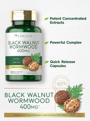Black Walnut Wormwood | 120 Capsules | Non-GMO, Gluten Free | by Carlyle