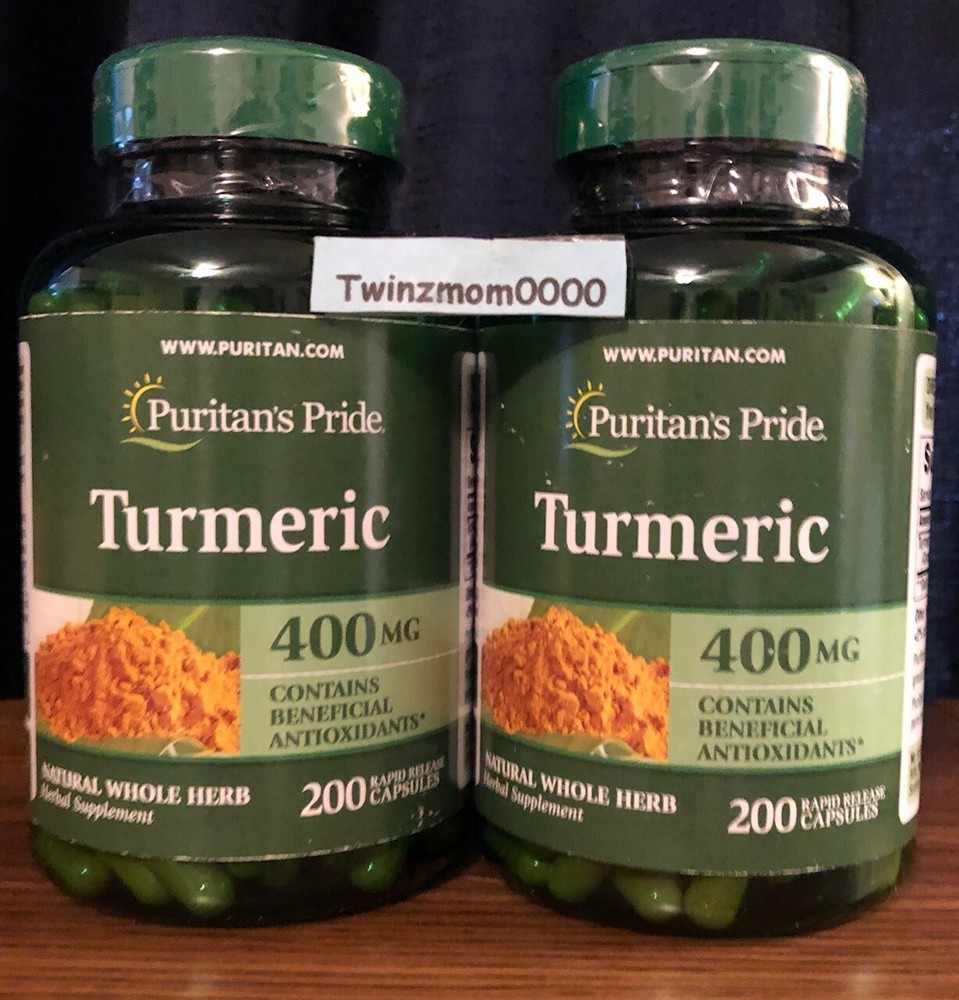 2X Turmeric 400mg 200 CAPSULES = 400 TOTAL Antioxidant Anti-Inflammatory