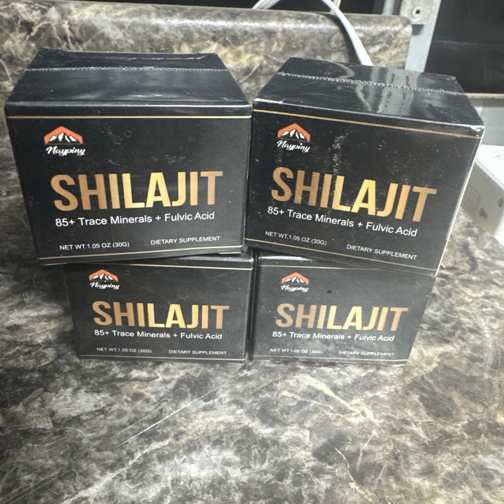 Lot of 4- NAYPINY Shilajit 85+ Trace Minerals Fulvic Acid Dietary Supplement
