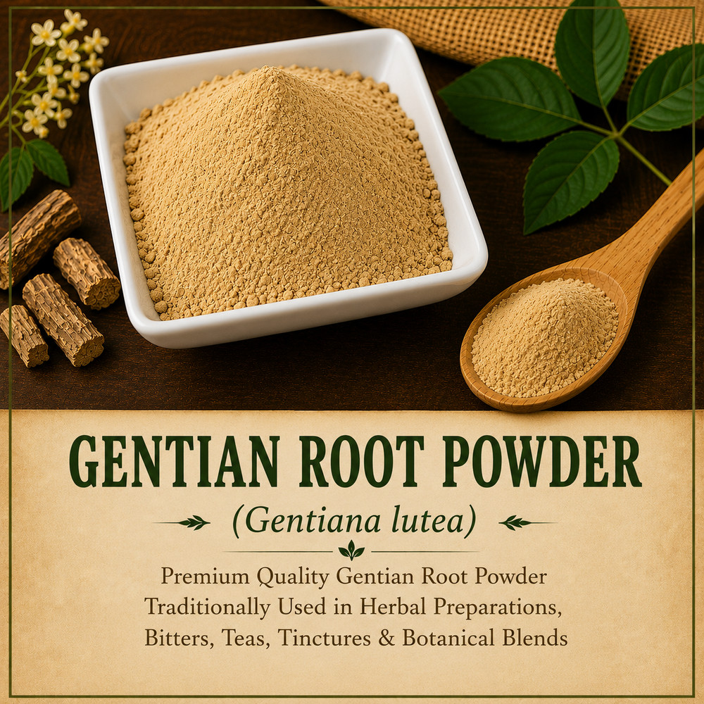 Wild Crafted Gentian Root Powder (Gentiana lutea) Premium Herbal Root Powder