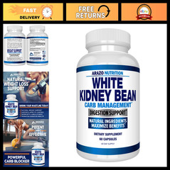 100% Pure White Kidney Bean Extract – Carb Blocker & Fat Absorber for Weight Los