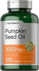 Pumpkin Seed Oil Capsules | 3000mg | 120 Softgels | Cold Pressed | by Horbaach