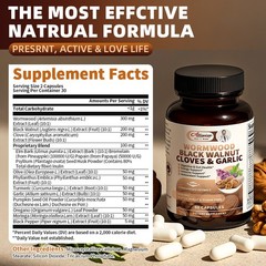 Parasite Cleanse Capsules/Extract-Wormwood,Black Walnut Hull, Clove, 60/120 Caps