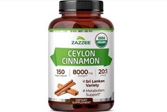Zazzee USDA Organic Ceylon Cinnamon 20:1 Extract, 150 Vegan Capsules