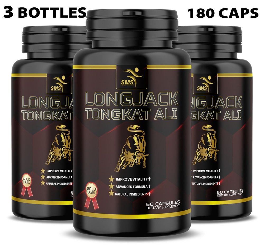 TONGKAT LONGJACK 100% PURE ROOT GRADE ‘A’ EXTRACT 200:1 180 CAPSULES