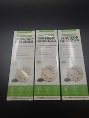 3 X Soursop Graviola Liquid Drops 100% Natural Organic GMO Free Exp. 12/2026