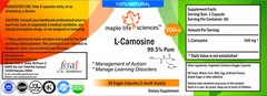L-Carnosine Capsules 99.5% Pure & High Quality NO FILLERS