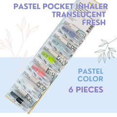 Inhaler for COLD Pastel Pocket Mint Fresh Relieve Nasal congestion 6 pcs