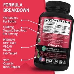 Organic Beet Root Capsules Supplements – 1350mg 120 Count (Pack of 1)