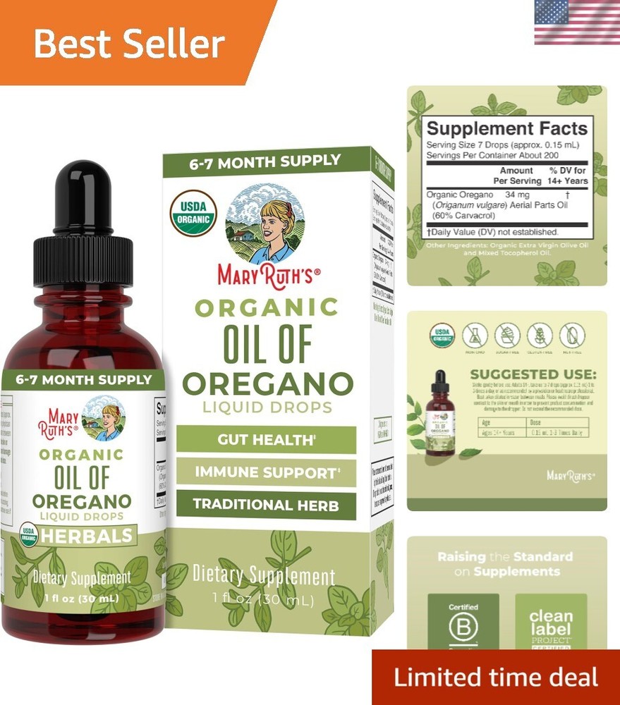 Organic Oregano Oil Liquid Drops | Digestive Health & Overall Wellness