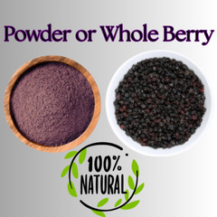 Elderberry Whole or Powder | Organic Dried Berries | Immune Boost 1/4/8 oz