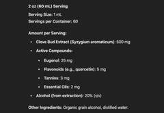 Clove Extract For Parasite Cleanse Detox Dental Infections Clove Tincture 2oz US