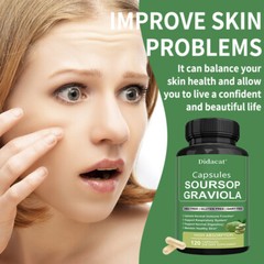 Soursop GRAVIOLA EXTRACT 1950 mg GMO free 120 capsules Balance skin health