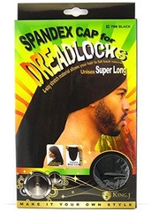 .J Super Long Unisex Spandex Cap for Dreadlocks (Black)