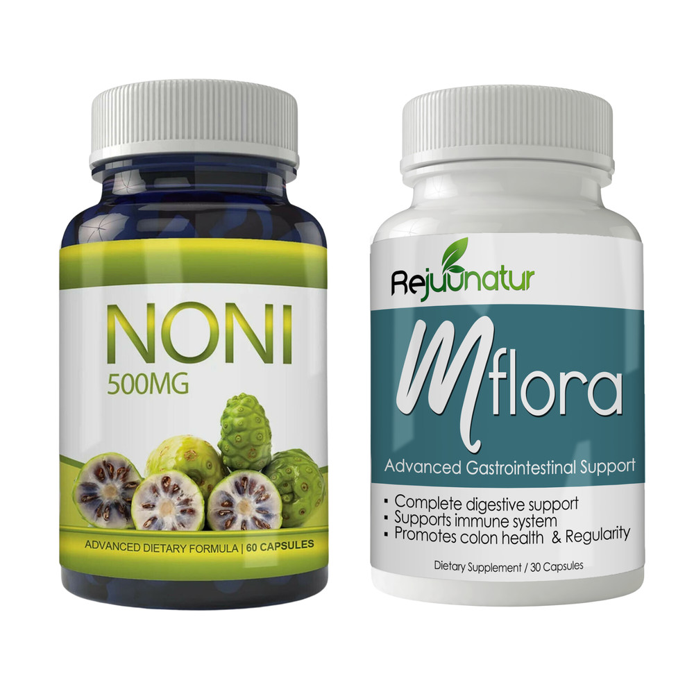 Noni Fruit Weight Management & Mflora Probiotic Digestive Supplement 30 Capsules
