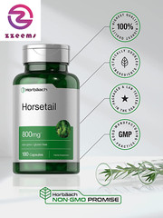 Horsetail Herb Capsules 800Mg | 180 Count | Non-Gmo, Gluten Free Herb Extract Su