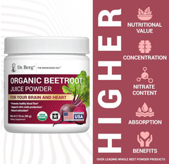 Dr. Berg Organic Beet Root Powder, Nitric Oxide Support, 30 Servings