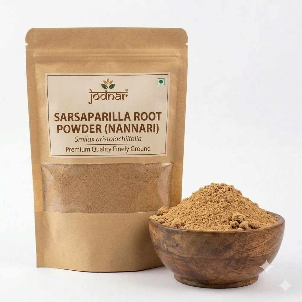 Jodnar Sarsaparilla Roots & Powder (Nannari) 100% Natural Dried Herbal Tea Cut