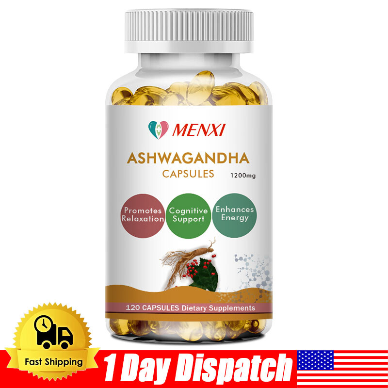 Organic Ashwagandha Capsules 12000MG (120Capsules) with Black Pepper Root Powder
