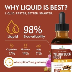 Selvaherb Yellow Dock Root Organic Drops for Liver Health Support & Body Detox