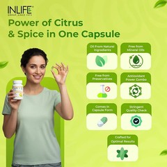 INLIFE Natural Lemon & Coriander Oil Antioxidant & Digestive Support 60 Veg Caps