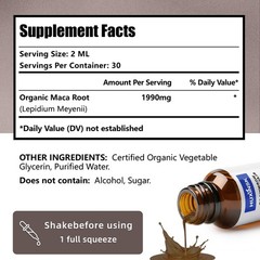 Maca Root Liquid Drops Extract | Peruvian Black & Red 2 Fl Oz (Pack of 1)