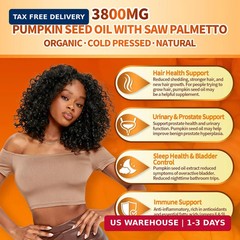VivoNu Pumpkin Seed Oil with Saw Palmetto Capsules,3800mg 300 Softgels | Cold Pr