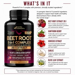 Beet Root Blood Pressure Support Nitric Oxide – Hawthorne Berry/Olive Leaf