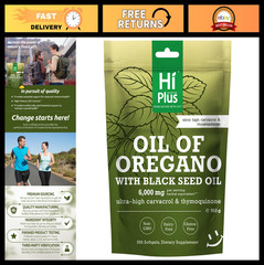 2-in-1 Oil of Oregano & Black Seed Oil Softgels | 4X Strength, Immune Support |