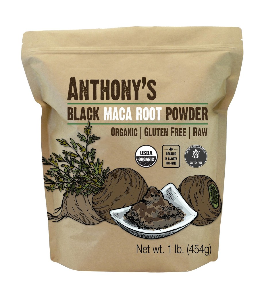 Anthony’s Organic Black Maca Powder, 1 lb, Raw, Gluten Free & Non GMO