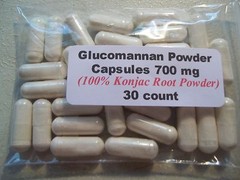 Glucomannan Powder Capsules (Konjac Root Powder) 700mg. 30 count