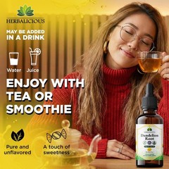Organic Dandelion Root Extract Liquid Drops 4 oz – Alcohol-Free Tincture, 650mg/