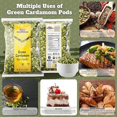 Whole Green Cardamom Pods 100 Pure Non-GMO Elettaria Cardamomum Wild Harvested