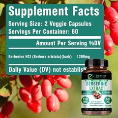 Berberine Extract 1200mg – High Absorption, Heart Health, Blood Sugar Support