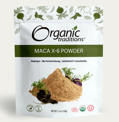 Organic Traditions Maca x-6 Black & Red-Purple Powder Organic 5.3oz (150g)