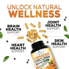 Turmeric Curcumin Supplement – 2400mg Organic 240 Count (Pack of 1)