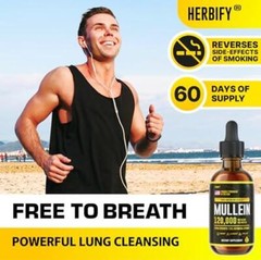 HERBIFY Mullein Drops – Lung Cleanse – Leaf Assorted Flavor Names , Sizes