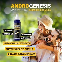ANDROGENESIS Enhanced Formula – Low T Support Gel – With Vitamins B6 D3 & K2