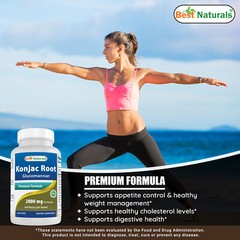 3 Pack Best Naturals Konjac Glucomannan root 2000mg/serving 180 Veggie Caps
