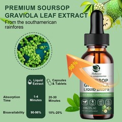 2X Soursop Graviola Liquid Drop for Cell Support & Regeneration, Immune Boost