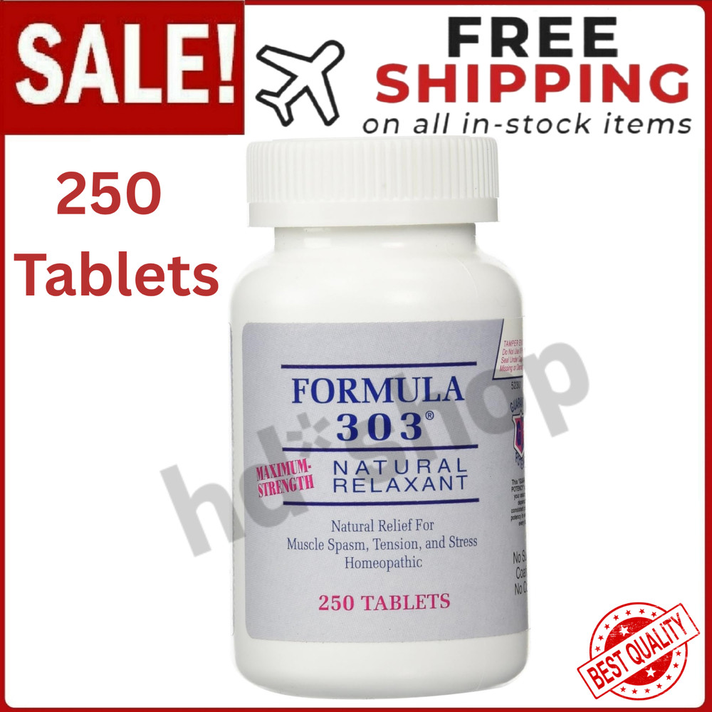 Dee Cee Labs Formula 303 Maximum Strength All-Natural Relaxant Tablet 250 Tablet