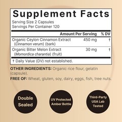 NatureBell Ceylon Cinnamon Per Serving, 240 Capsules | 240 Count (Pack of 1)
