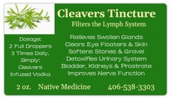 Cleavers Tincture: Relieves Swollen Glands, UTIs, Acne, Brain,Nerves, Prostrate