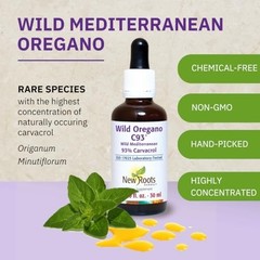 100% Pure Wild Oregano Oil Drops – 93% Carvacrol, Non-GMO, Gluten-Free, 547 Serv