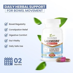 ZEN LIFE HERB LAXMORE I Poop More Max Strength 100% 90 Count (Pack of 1)