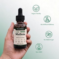 Pulmoria Wild Mullein Cleanse Drops 60ml Organic Herbal Extract suitable for Lun