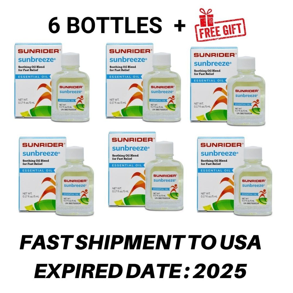 6 Sunrider Sunbreeze Essential Oil 0.17fl.oz Pain Relief Muscle Ache FAST SHIP